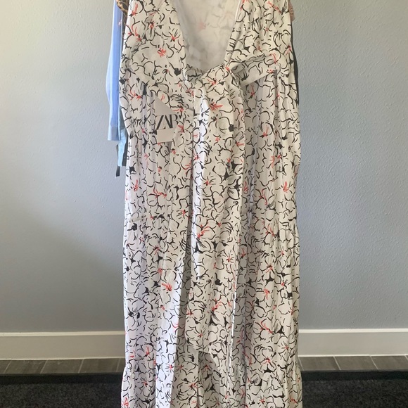 ZARA  FLORAL BOW  BACK DRESS size XL - Picture 2 of 5